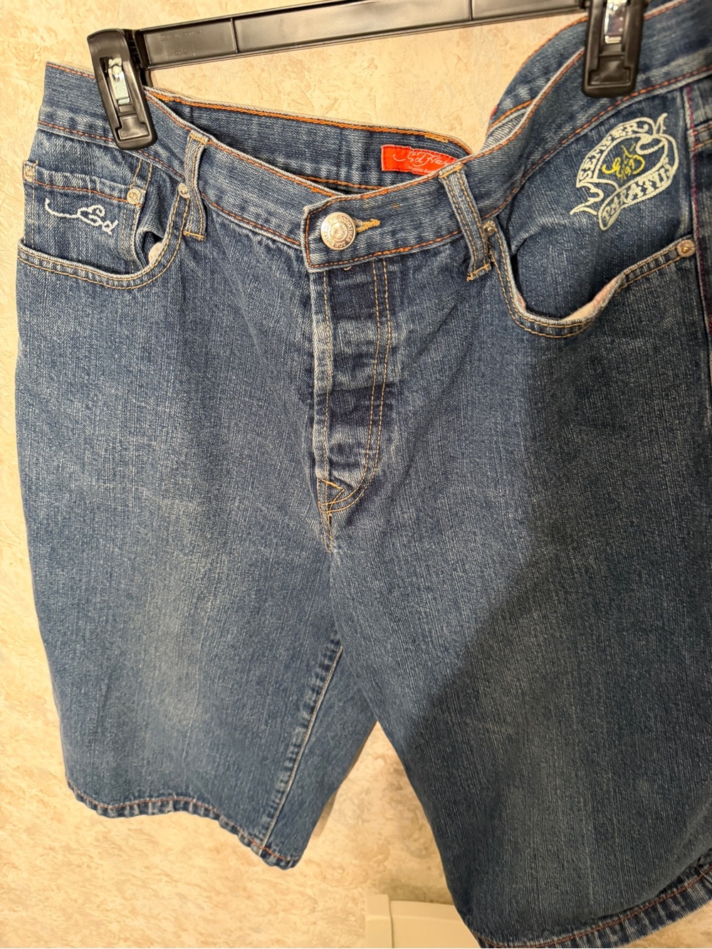 Ed Hardy Men’s semper Paramus 2009  Blue Denim Shorts